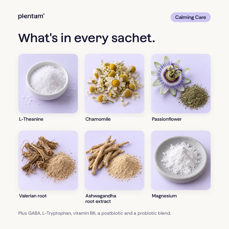 Ingredient photos of the actives in Calming Care