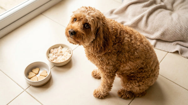 Cavapoo with gentle digestive supplement and bland food