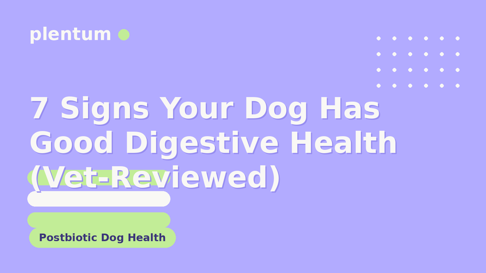 Plentum postbiotic dog supplement — 7 Signs Your Dog Has Good Digestive Health (Vet-Reviewed)