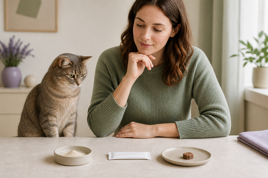 Editorial image for Cat Probiotic Formats Compared: Powder vs Sachet vs Chew