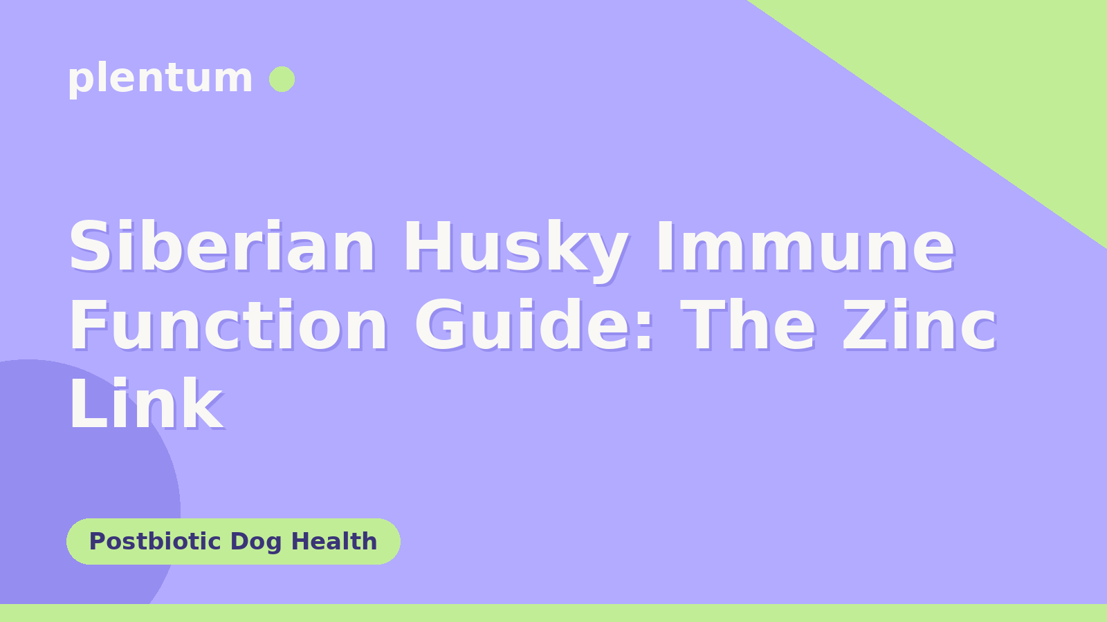 Plentum postbiotic dog supplement — Siberian Husky Immune Function Guide: The Zinc Link