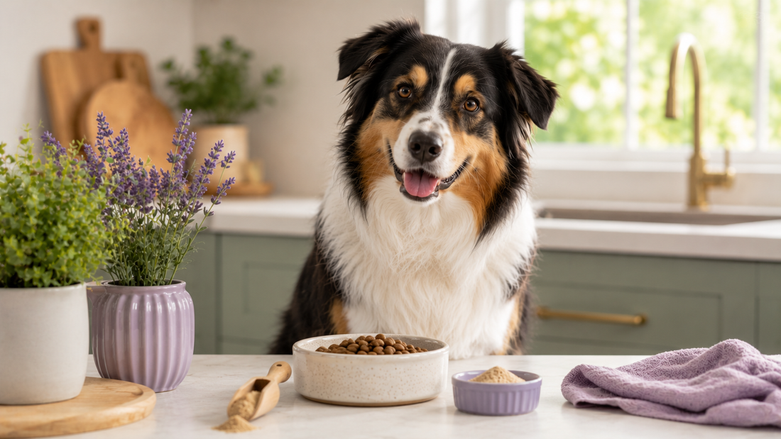 Best Postbiotics for Dogs: What to Look For featured image with dog feeding routine
