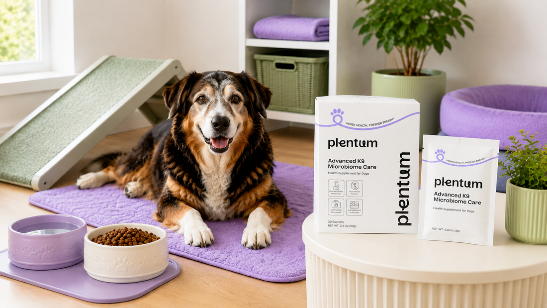 Plentum blog hero for Best Supplements for Senior Dogs in 2026: Joints & Gut