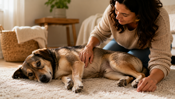 A dog at home, illustrating leaky gut syndrome and the canine intestinal barrier