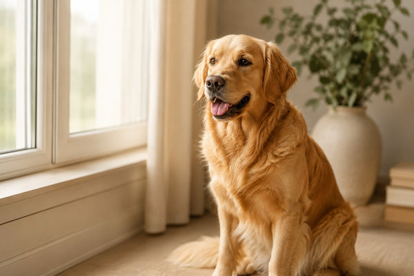 Dog with a glossy healthy coat