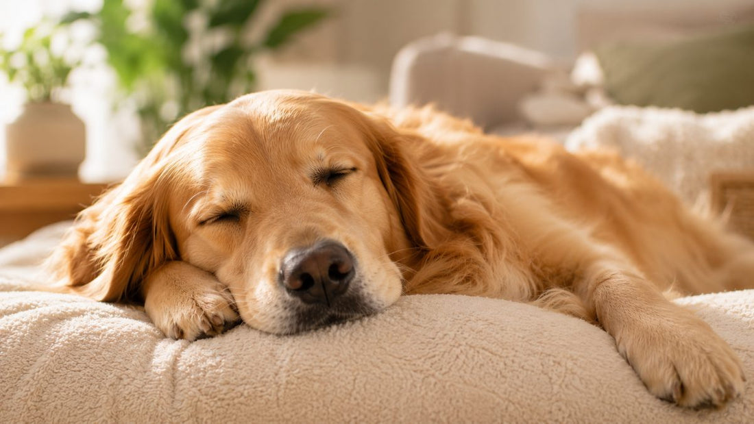 Conceptual illustration of a dog's gut microbiome for at-home microbiome testing