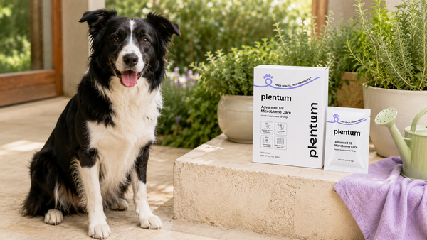 Plentum blog hero for How to Improve Your Dog's Gut Health Naturally in 2026