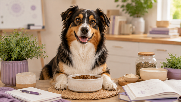 The Science Behind Postbiotics for Dogs: What the Research Shows featured image with dog feeding routine