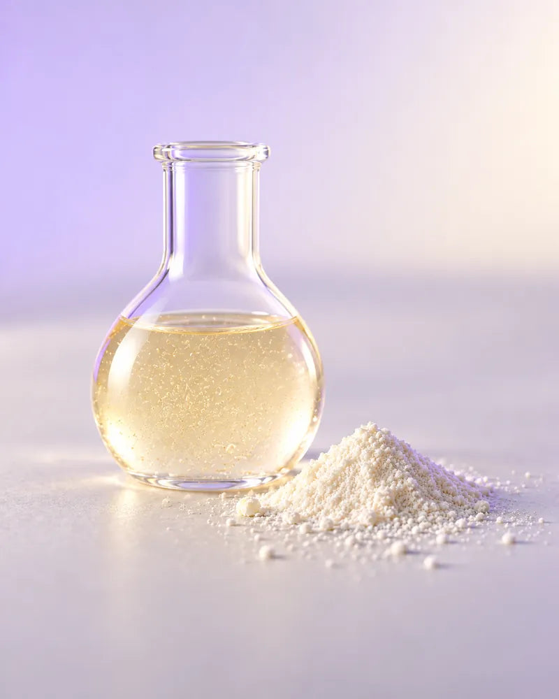 Cultured postbiotic in a glass flask